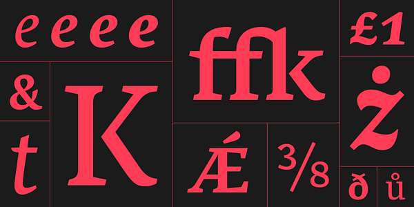 Card displaying Nassim Latin typeface in various styles