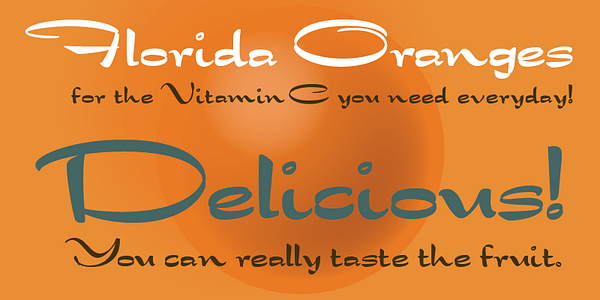 Card displaying HWT Showcard Script typeface in various styles