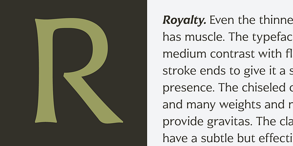 Card displaying Civane typeface in various styles