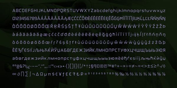 Card displaying Zekton typeface in various styles