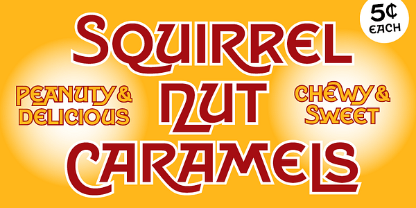 Card displaying HWT Tangent typeface in various styles