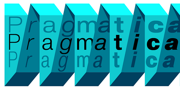 Card displaying Pragmatica typeface in various styles