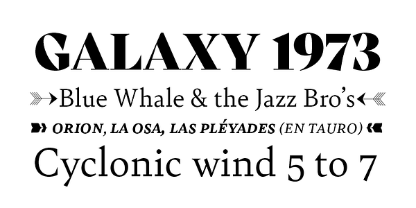 Card displaying Bely typeface in various styles