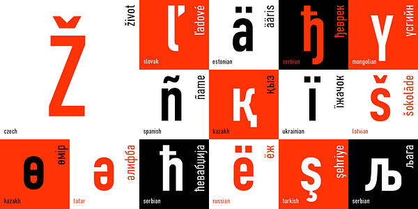 Card displaying DIN Condensed typeface in various styles