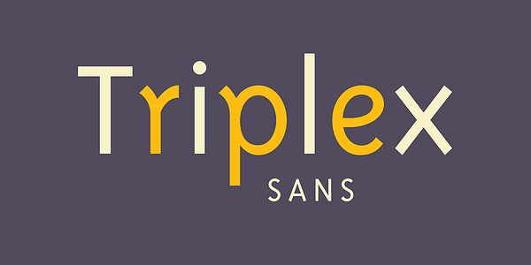 Card displaying Triplex Sans typeface in various styles