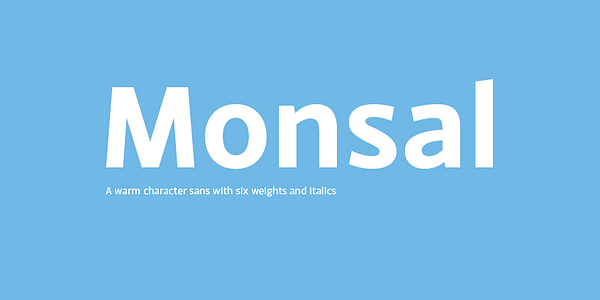 Card displaying Monsal Gothic typeface in various styles