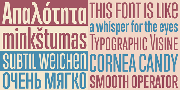 Card displaying Trump typeface in various styles