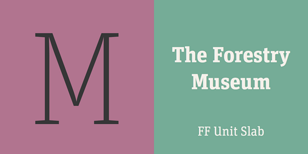 Card displaying FF Unit Slab typeface in various styles