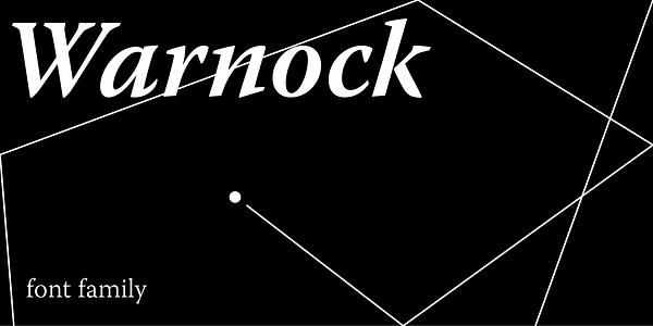 Card displaying Warnock typeface in various styles