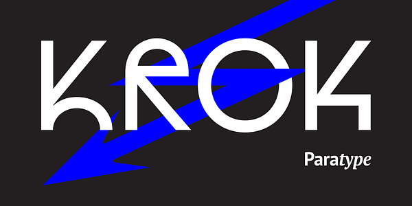 Card displaying Krok typeface in various styles