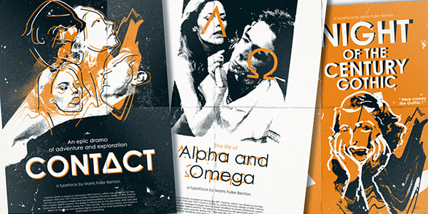 Card displaying Century Gothic typeface in various styles