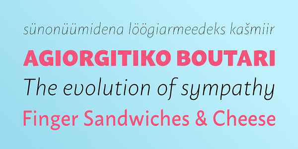 Card displaying Macho typeface in various styles