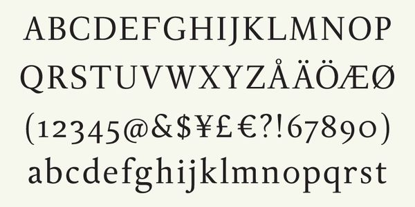 Card displaying Delicato typeface in various styles