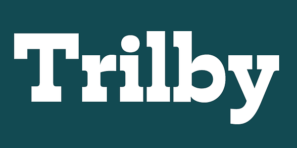 Card displaying Trilby typeface in various styles