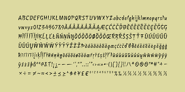 Card displaying Nagomi typeface in various styles