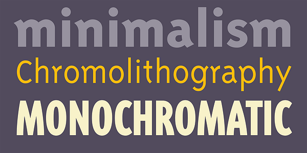 Card displaying Triplex Sans typeface in various styles