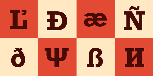 Card displaying Rokkitt typeface in various styles