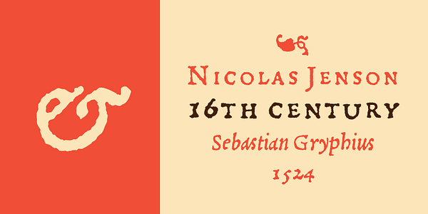 Card displaying MVB Gryphius typeface in various styles