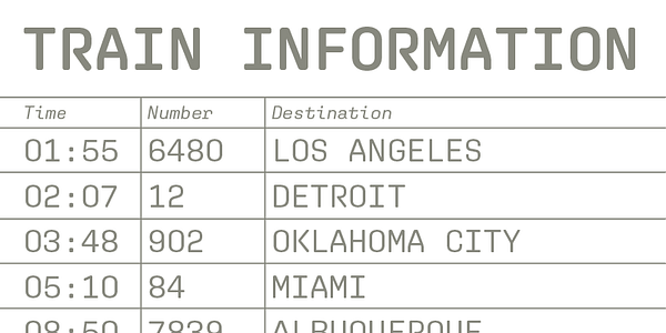 Card displaying Aglet Mono typeface in various styles