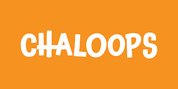 Card displaying Chaloops typeface in various styles