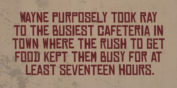 Card displaying Chinese Rocks typeface in various styles