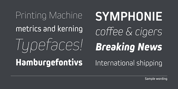 Card displaying Kiro typeface in various styles