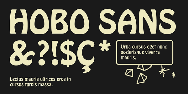 Card displaying Hobo typeface in various styles