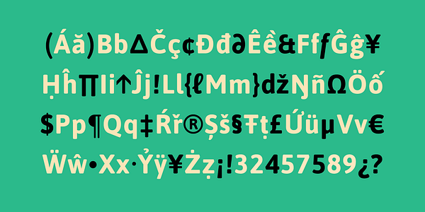 Card displaying Asap typeface in various styles