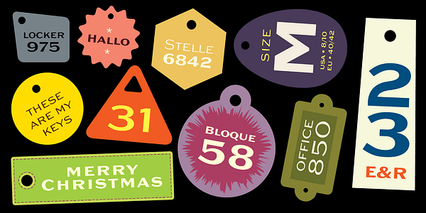 Card displaying Sweet Gothic typeface in various styles