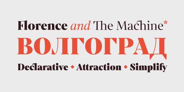 Card displaying Mixta typeface in various styles