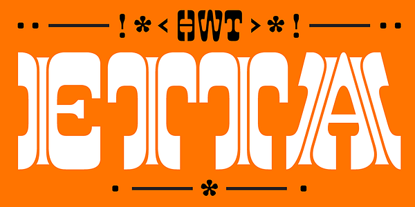 Card displaying HWT Etta typeface in various styles