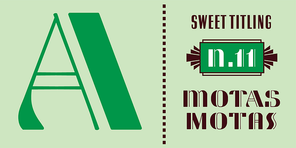 Card displaying Sweet Titling typeface in various styles