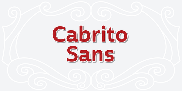 Card displaying Cabrito Sans typeface in various styles