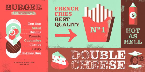 Card displaying Pulpo Rust typeface in various styles