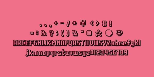 Card displaying Rix Video Game typeface in various styles