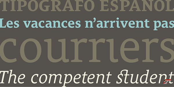 Card displaying Le Monde Courrier typeface in various styles