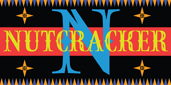 Card displaying Nutcracker typeface in various styles