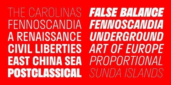 Card displaying Stratos typeface in various styles