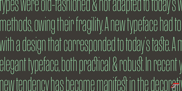 Card displaying Arteria Compress typeface in various styles