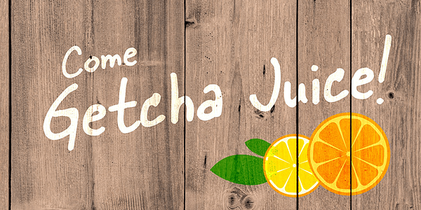 Card displaying Skippy Sharp typeface in various styles