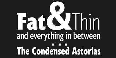 Card displaying Astoria typeface in various styles