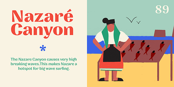 Card displaying Nazare typeface in various styles
