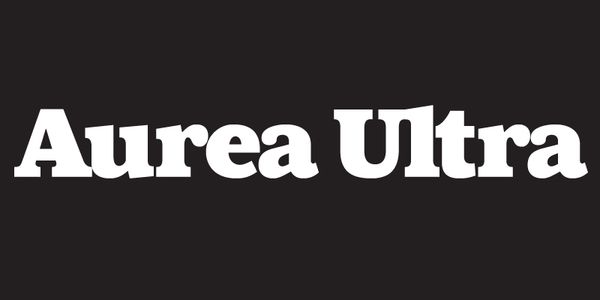 Card displaying Aurea Ultra typeface in various styles