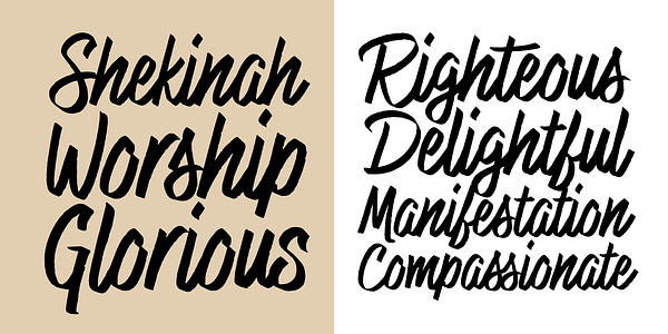 Card displaying Highest Praise typeface in various styles