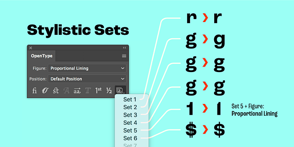 Card displaying Roc Grotesk typeface in various styles