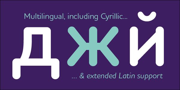 Card displaying Houschka Rounded typeface in various styles