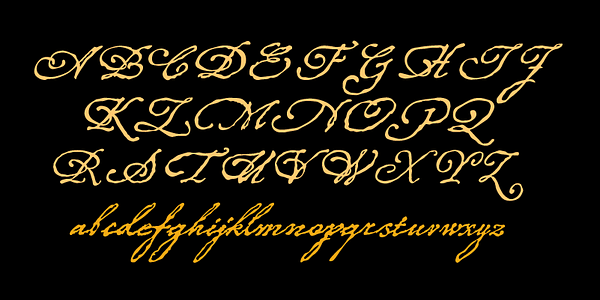 Card displaying P22 Roanoke Script typeface in various styles