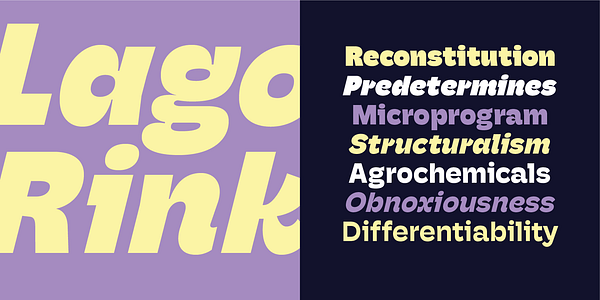 Card displaying Hoss Sharp typeface in various styles