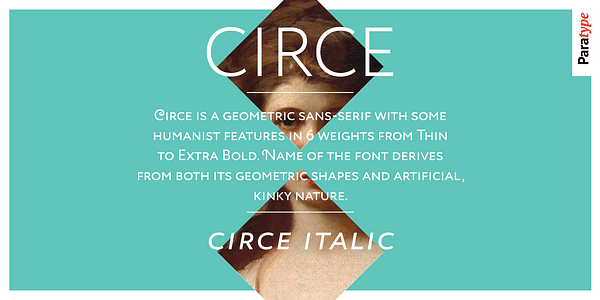 Card displaying Circe typeface in various styles