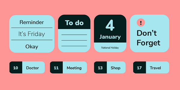 Card displaying Nunito typeface in various styles